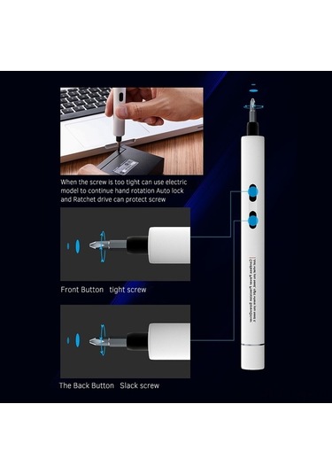 Fortunelane 18 Uçlu Beyaz Elektrikli Tornavida Seti - Laptop Ve Cep Telefonu Tamiri İçin 0.2nm Tork, Aaa Pil Gerektirir, Pil Dahi