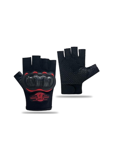 Unisex Siyah Profesyonal Korumalı Motosiklet Eldiveni Dokunmatikli Motorsiklet Siyah