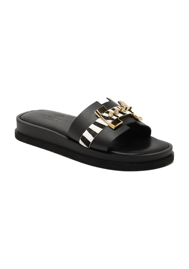 19 Black Terlik Kadın 26215 Myconian 2025 Greek Sandal Siyah