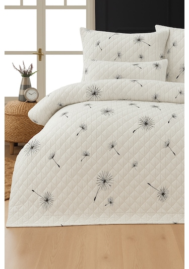 İbiza Çift Kişilik Kapitone Dolgulu Pike 4 Mevsim Baklava Dsn Yastık Kılıfı Dahil 200x230cm Beyaz