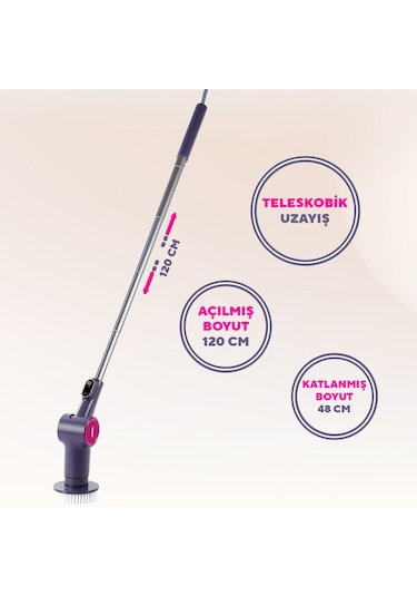 Kumtel 9in1 Şarjlı Çok Amaçlı Temizlik Fırçası Seti Hscr-01