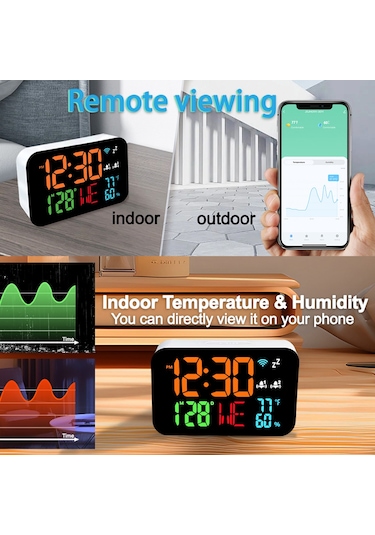 Tuya Wifi Masaüstü Saat Takvim Akıllı Termometre Higrometre Dijital Led Ekran Desteği Wıfı Otomatik Kalibrasyon/4 Seviyeli Ayarlanabilir Parlaklık/app Uzaktan Görüntüleme/yüksek Sıcaklık Uya Tuya Wifi Masaüstü Saat Takvim Akıllı Termometre Higrometre Dijital Led Ekran Desteği Wıfı Otomatik Kalibrasyon/4 Seviyeli Ayarlanabilir Parlaklık/app Uzaktan Görüntüleme/yüksek Sıcaklık Uya