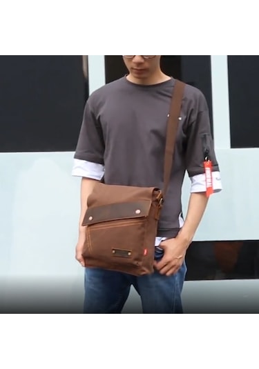 Sones Augur 9088 Retro Dikey Stil Kanvas Omuz Messenger Crossby Çanta
