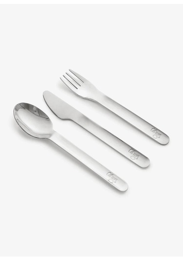 Citron Silikon Kılıflı Paslanmaz Çelik 3'lü Çatal Bıçak Kaşık Takımı - Brick 1060636