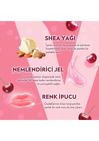 Vaseline Lip Therapy Dudak Bakım Kremi Cherry Blush 4.8 Gr X2