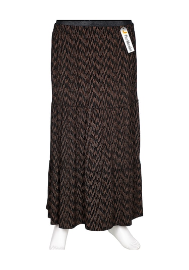 Hesna Kadın Nursel Lastikli 3 Kat Astarsız Siyah Penye Etek D30 Siyah