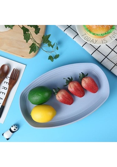 Mavi Pratik Kaymaz Taban Yemek Tabağı Yaygın Olarak Kullanılan Çizilmez Plastik Yemek Tabağı