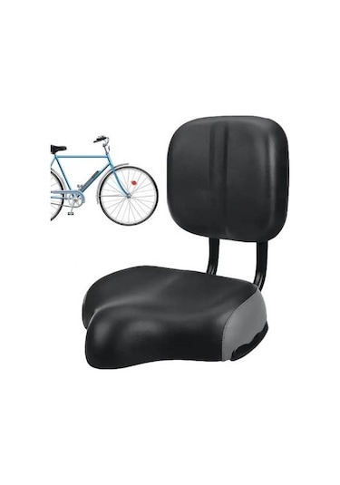 Sarissa Sırt Destekli Arkalıklı Ayarlamalı Geniş Elektrikli Bisiklet Selesi Koltuğu Siyah