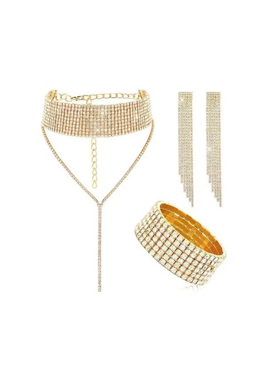 Dancemonkey Yemeği Toprak Seti Seti Püskül Parçalı Niş Moda Küpe Kolye Kadın Geometrik Elmas Dört Çantası Bilezik Beyaz Akşam Fg Beyaz