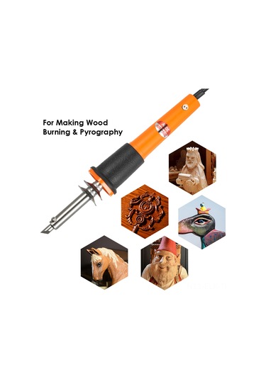 Xindoker 30w Elektrikli Ahşap Brandalama Seti - 24 Parça Fırça Uçları İle Ahşap Oymacılık Ve Brandalama Aleti Eu Plug, 220-240v