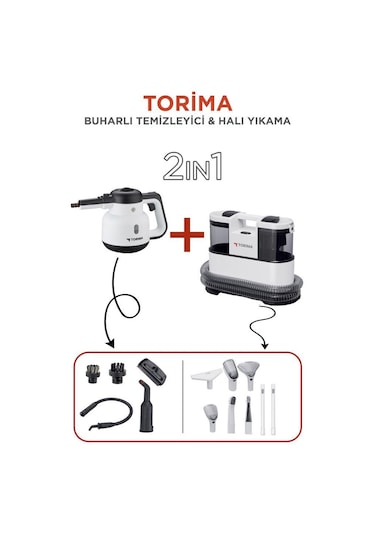Torima CX002B Koltuk Ve Halı Yıkama Makinesi + CB-902A Buharlı Temizleyici