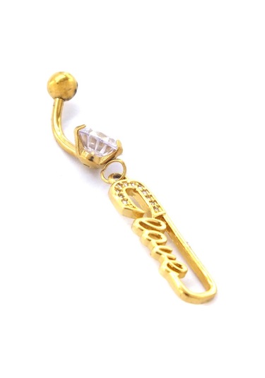 Ferizz Altın Kaplama Zirkon Taşlı Kanca Piercing Prc-126