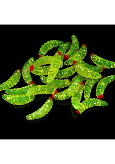 Tongxida 100 Adet Kırmızı Başlı Ekmek Solucanı Sahte Yem Paketi