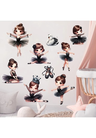 Agamix Kız Prensesler İçin Alışılmadık Sticker Çıkartmaları 310653542 Siyah