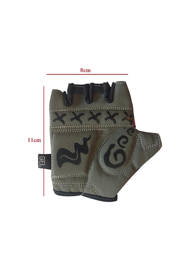 Raptor Çocuk Eldiveni Kısa Parmak Çocuk Bisiklet Eldiveni Silikon Jelli Take İt Easy Desenli M Beden