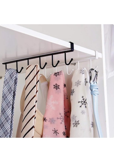 Raf Dolap Rafı Kupa Çay Fincanı Kancası Saklama Tutucu Dolap Ek Parçası Kupa Tutucu Bardak Tutucu 6 Kanca Kahve Fincanı Tutucu Asılı Saklama -2 Adet Çok Renkli