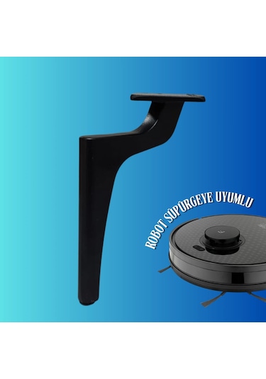 20 Cm Metal Zirve Ayak Koltuk Ayağı Mobilya Ayağı Ünite Ayağı Konsol Ayağı Puf Berjer Ayağı Siyah