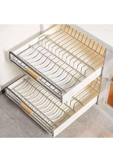 Lixiaqu01 Çekmece Ahşap Saplı Mutfak Bulaşık Depolama Raf Bölücü Diğer