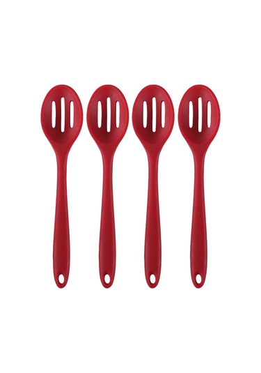 4 Adet Oluklu Silikon Kepçe Yapışmaz Silikon Karıştırma Kaşığı