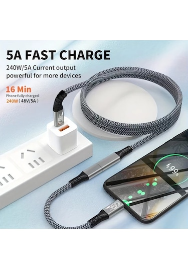 Oldfriend Usb C Uzatma Kablosu 10ft 240w Şarj 20gbps Veri Aktarım 4k Video Usbc 3.2 Type C