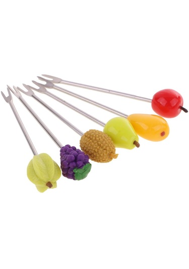 Suntek 1 Set Mix Meyve Çatalları Fıçı Tutucu Snack Yiyecek