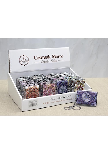 Taşlı El Aynası Anahtarlık Alk3770 Renkli