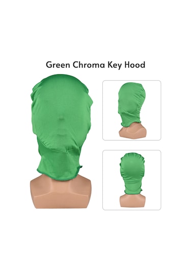 Youtek Yeşil Elastik Lifli Fotoğraf Çekim Kafa Çemberi Ve Uzun Eldiven Seti - Arka Plan Ayırma İçin Esnek Malzeme