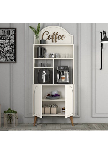 Lyon Kahve Köşesi 80cm - Krem / Ceviz