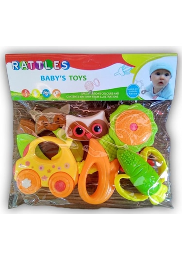 Prestij Oyuncak Poşetli 6'lı Çıngırak Dişlik Seti Tg8373a-6,bebekler İçin Dişlik Oyuncak