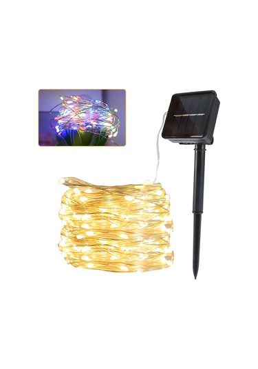 Ximistore9 Güneş Enerjili Led Işık Zinciri Dış Mekan Bakır Tel 7m 50 Işık Islak Işık Bahçe Tatil Dekorasyonu