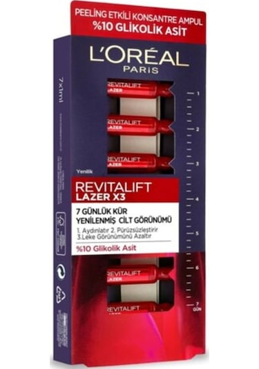 L'Oreal Paris Revitalift Lazer x 3 Ampul 7 Günlük Kür Peeling Etki