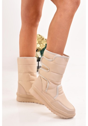 Modaonn Unisex Kar Botu İçi Termal Kürklü Cırtlı Kaymaz Taban Bot 001