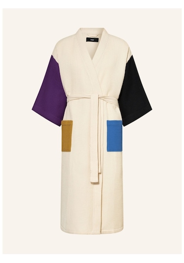 Unisex Kimono Waffle 125 Cm Şal Yaka Çift Halkalı Kemerli Mor