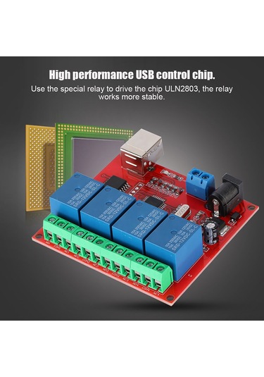 Ximistore9 12v 4 Yollu Usb Kontrollü Röle Modülü - Stabil Bağlantı, Çift Güç Girişi, Askeri Sınıf Pcb