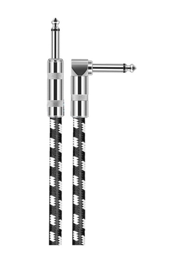 Sones 5m 1 Düz Başlık + 1 Dirsek Başlı 6,35mm Gitar Kablosu Oksijensiz Bakır Çekirdekli Ts Büyük İki Çekirdekli Kablo