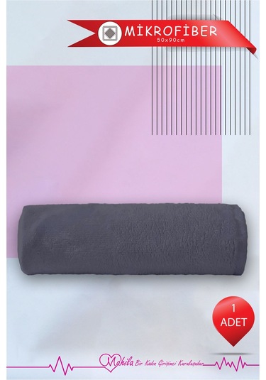1 Adet 50x90 Mikrofiber Havlu, Premium Havlu, Spor Havlusu, Fitness Havlusu, Berber Kuaför Havlusu Gri