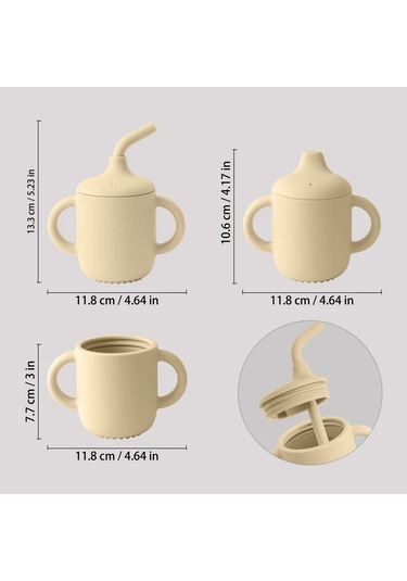 1 Adet Bebek Silikon Silikon Silikon Hasır Fincan Taşınabilir