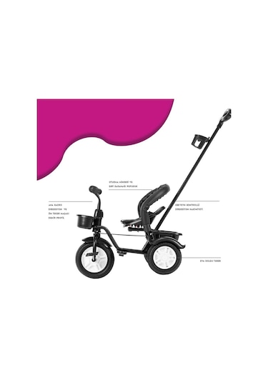 Moony Baby MB504 Trend Bike Ebeveyn Kontrollü 3 Tekerlekli Çocuk Bisikleti