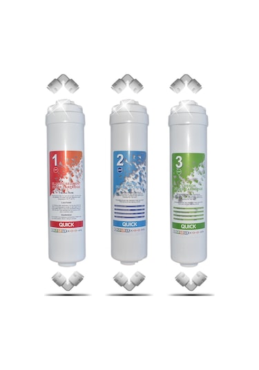 WaterMelon Kapalı Kasa 12" Su Arıtma Cihazı Filtresi Inline 6 Aylık Set