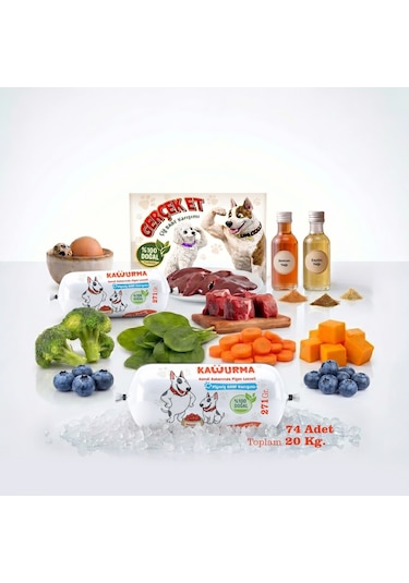 Kavurma Pişmiş Barf Köpek Maması 20 Kg - 271 G X 74