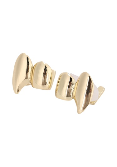 Lemestar Hip Hop Altın Diş Takımı - Gümüş Alçıklı, Kolay Kullanıma Uygun, Halloween Ve Fashion Gösterileri İçin Sertifikalı Dekoratif Aksesuar 2 Adet Gold