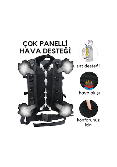 Baggor Kampçı-Seyahat-Dağcı-Outdoor-Askeri Taktik Sırt Çantası Siyah Çok Renkli
