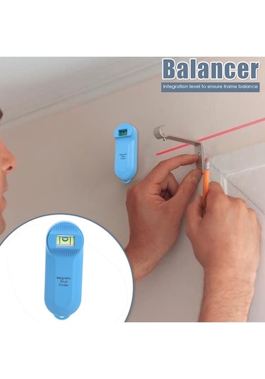 Ulzyvf Mıknatıslı Duvar Tarayıcı - Çivi Ve Metal Dedektörü, Hassas Merkez Bulma, 100x38x21mm Mavi Mavi