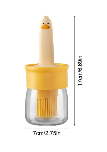 Yuntech01 Mutfak Ve Barbekü İçin Yemek Dereceli Cam Yağ Dağıtıcı, Silikon Fırça İle Entegre Sıcak Dayanıklı Yağ Dolum Botu Çok Renkli