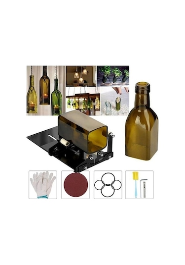 Novahub Şişe Kesme Dıy Şişe Kesici Makinesi Siyah Şişeler Ve Cam Şişeler Kesici Alet Aksesuarları Araç Kiti İle Ph Siyah