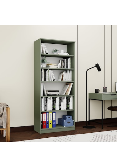Lucas Cam Kapaklı Vitrin - Büfe - Kitaplık Ve Çok Amaçlı Dolap Ayarlanabilir Raf - Yeşil Yeşil