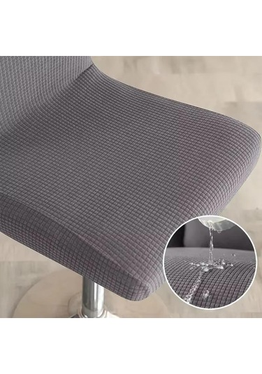 Elastik T Şekilli Jakarlı Sandalye Kılıfı Ev Tipi Kanepe Koruyucu Kılıf Otel Ziyafet Yemek Küçük Boy Sandalye Kılıfı Düz Renk Siyah