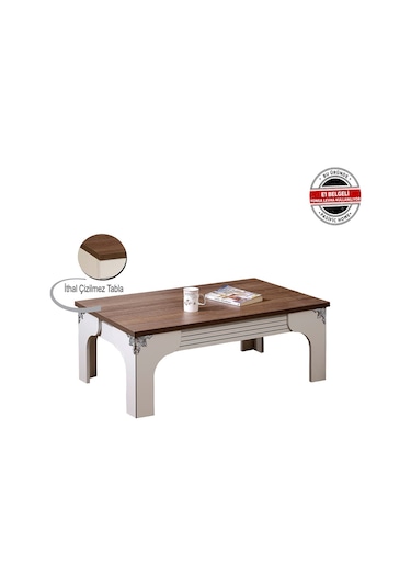 Gazel Orta Sehpa Beyaz/ Dikdörtgen Orta Sehpa