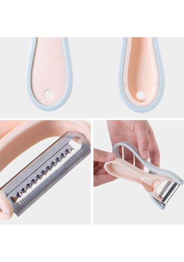 Meyve Sebze Soyucu Planer Patates Havuç Mutfak Aracı Bej , Boyut:meyve Sebze Soyucu Planer Bej Mavi