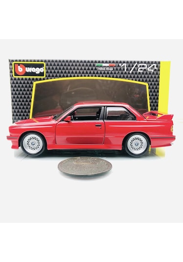 Yeni - New 1988 Bmw M3 E30 Red 1:24 Ölçek Burago Marka